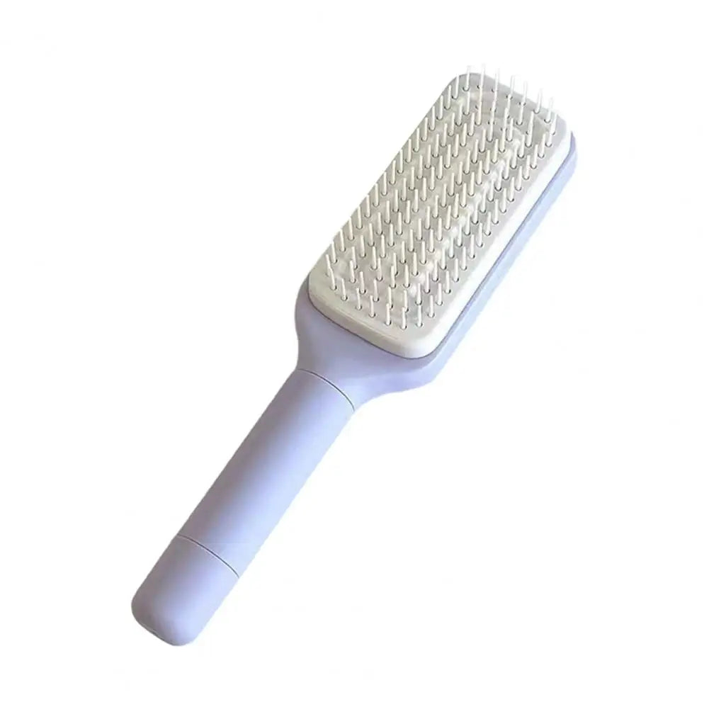 25cm Self-Cleaning Detangling Massage Comb – Anti-Static Retractable Hair Brush for Scalp Care & Hair Styling