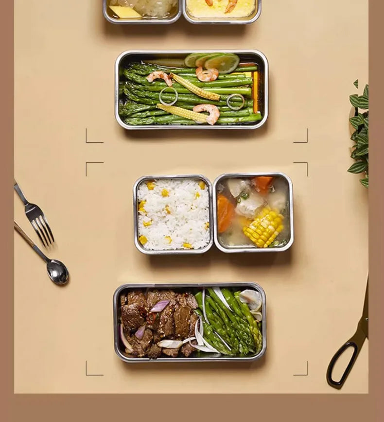 Portable Electric Lunch Box with Self-Heating, 220V Rice Cooker and Multi-Function Food Steamer