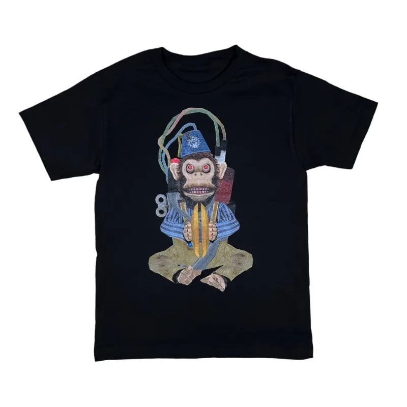 Y2K-Inspired Gothic Graphic Tee with Night School Print for Men and Women — Harajuku Hip Hop Streetwear, Unisex Boxy Fit, Short Sleeve Sweatshirt