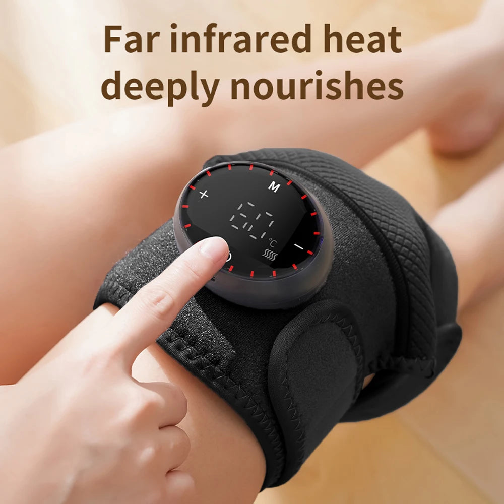 Rechargeable Electric Shoulder Massager with Heating & Vibration – Thermal Therapy Belt for Knee & Arthritis Pain Relief