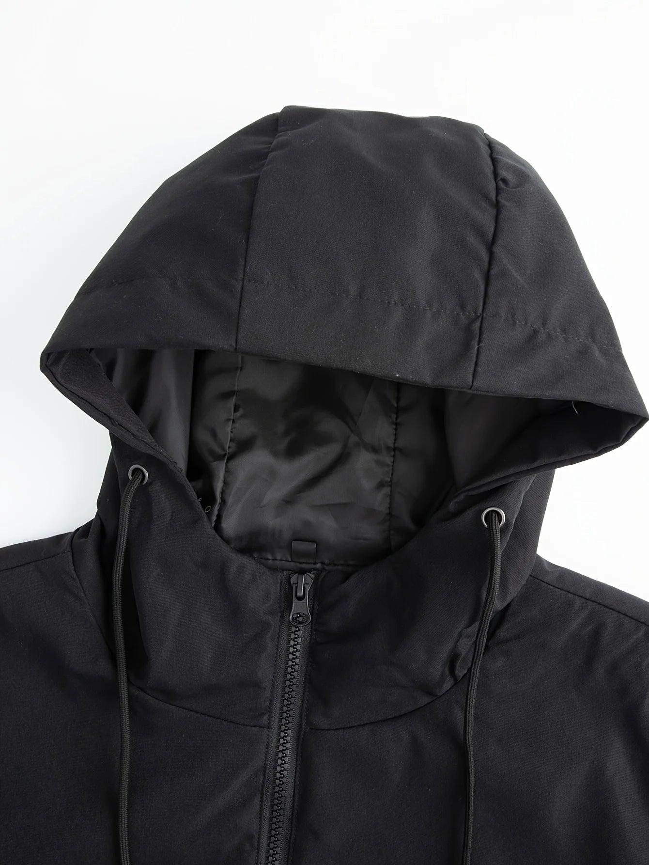 Men’s Olive Green Lightweight Zip-Up Hoodie Jacket – Waterproof Outdoor Coat with Drawstring Pockets