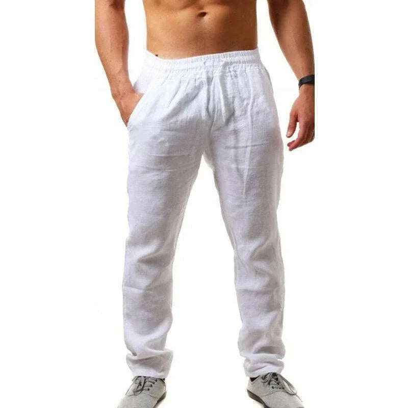 2025 Men's Lightweight Cotton-Linen Blend Casual Pants – Breathable, Comfortable Straight-Fit Trousers for Spring & Summer
