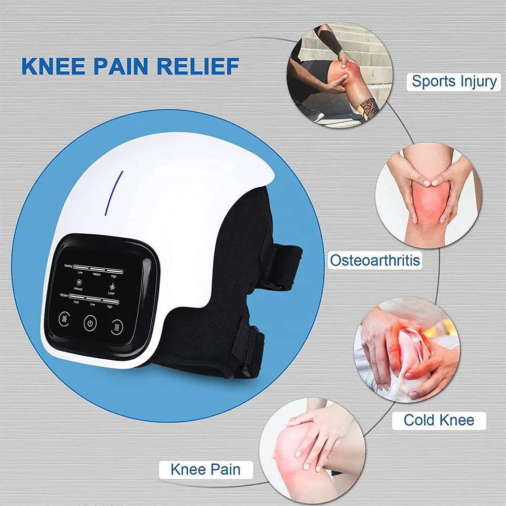 Electric Knee Massager with Infrared Heat and Vibration – Relief for Knee Pain, Swelling, Stiff Joints, and Muscle or Ligament Strain