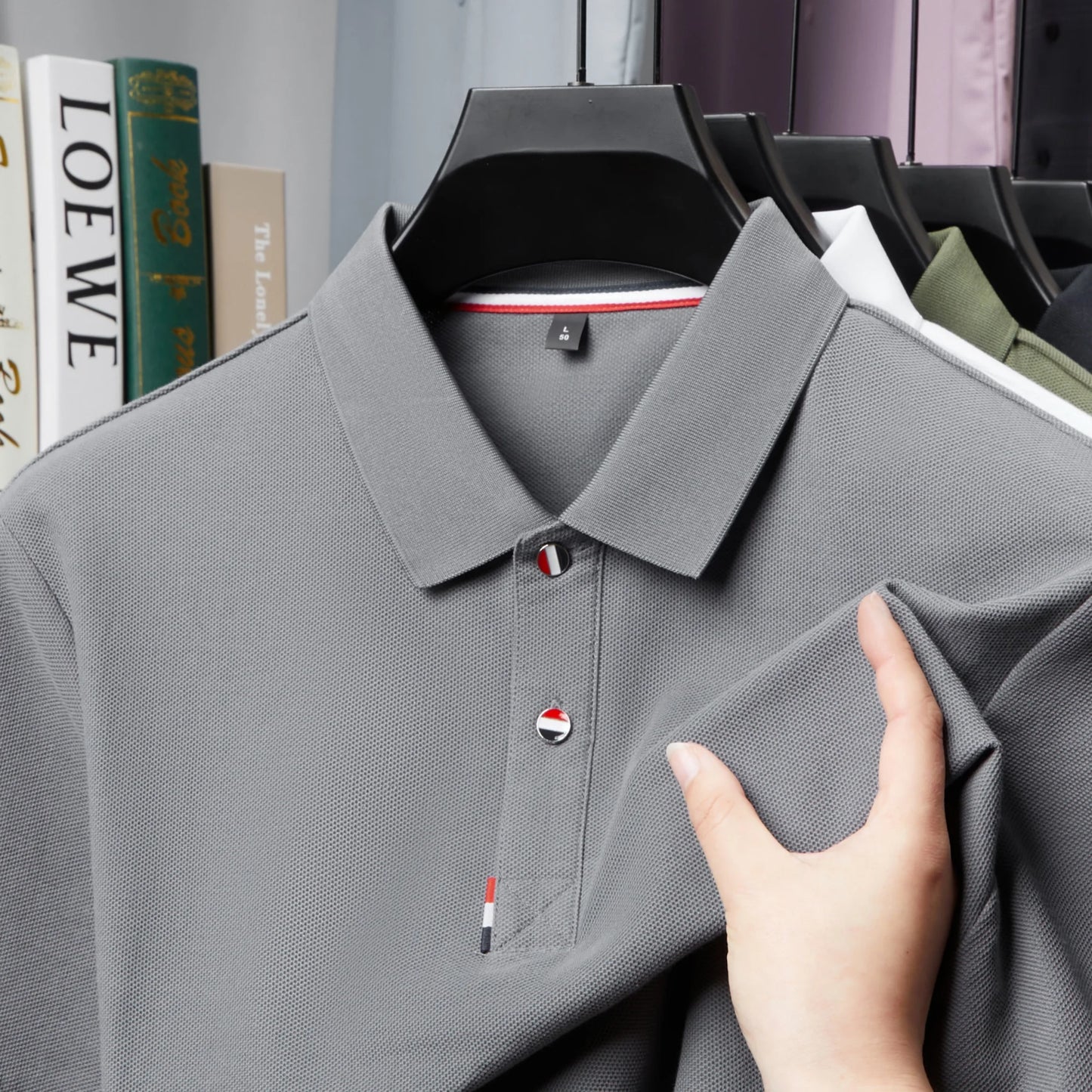 Men's Premium 100% Cotton Polo T-Shirt – Solid Color, Breathable, Comfortable, Business Casual Short Sleeve Golf Tee
