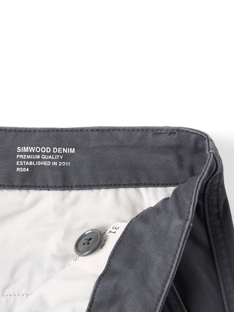 SIMWOOD Men’s Straight-Leg Chino Pants – 2025 Autumn Collection, 320gsm Washed Fabric, Plus Sizes Available
