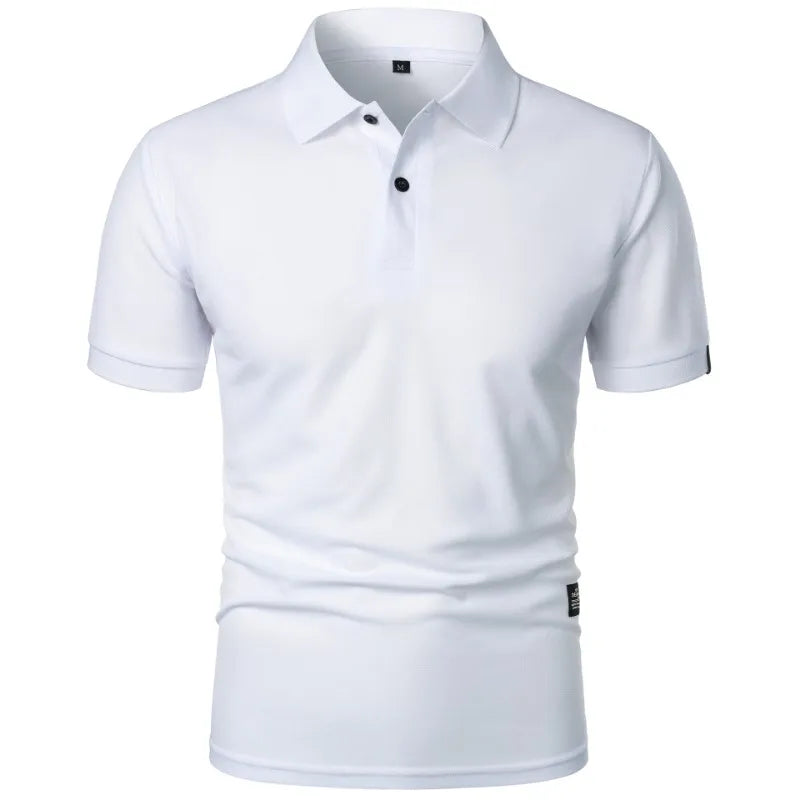 Men’s Summer Casual Polo Shirt with Short Sleeves, Solid Color, Lapel Collar, Button-Up Design – Lightweight and Perfect for Streetwear and Jogging