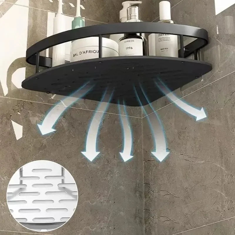 No-Drill Wall-Mounted Bathroom Shelf – Corner Shower Organizer for Shampoo, Toiletries, and Bathroom Essentials