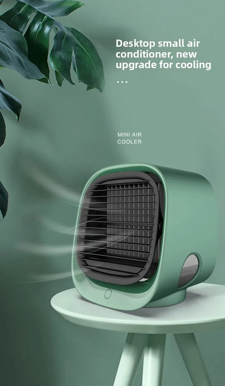 Portable Mini Air Conditioner – Personal Evaporative Cooler with 3-Speed Fan, Compact Desk Cooling Fan for Office, Home, or Car Use