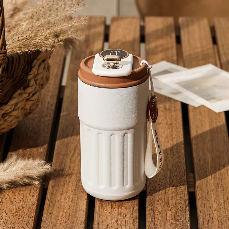 Smart Digital LED Temperature Display Thermos Bottle – 316 Stainless Steel Vacuum Coffee Mug, Portable Office & Business Cup