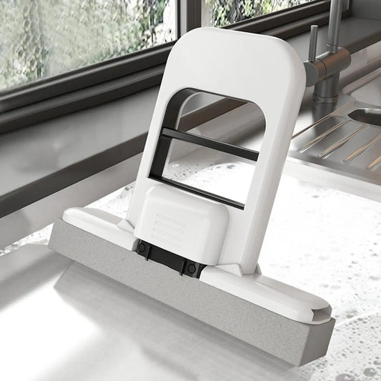 Compact Foldable Handheld Mop with Powerful Sponge Squeezer – Self-Squeezing Floor, Desk, Window & Car Cleaning Tool