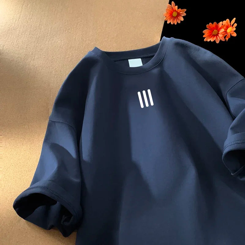 Men's Oversized Cotton T-Shirts – 2024 New Casual Summer Printed Tees, Fashionable and Comfortable, Available in White and 3XL Size.