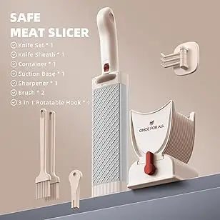 All-in-One Manual Stainless Steel Meat Slicer – Mini Cutter for Dicing, Slicing & Stripping Fresh Meat at Home