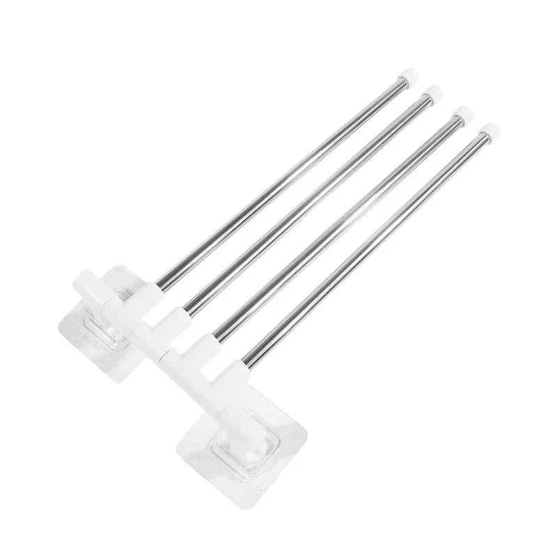 Rotating Bathroom Towel Rack – Punch-Free Wall-Mounted Stainless Steel Organizer with Suction Cup