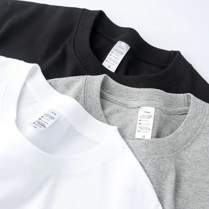 2-Pack Unisex Solid Color T-Shirts – 100% Cotton, Loose Fit, Short Sleeve, Basic Everyday Tees for Men & Women, White & Black Options