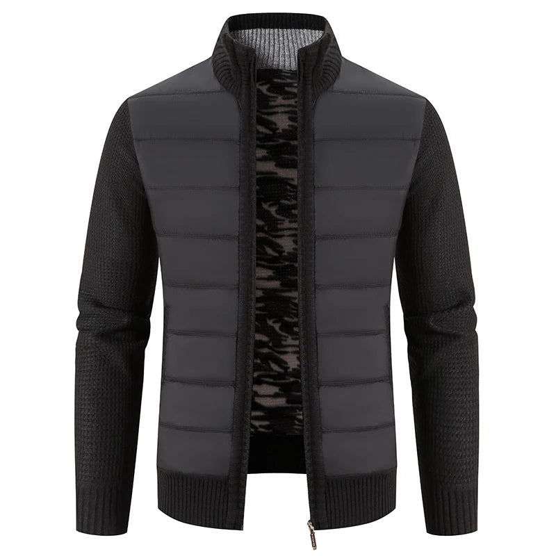 Men's Knit Baseball Jacket – Autumn Winter Casual Business Pullover Sweater, Korean Style Windbreaker Jumper