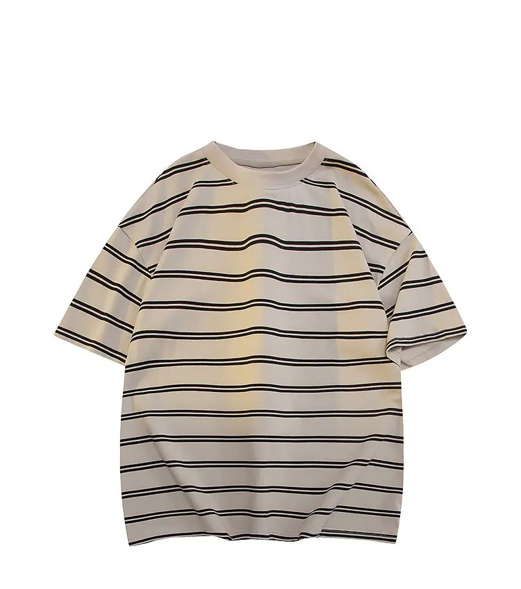 Men’s Striped Cotton T-Shirt – Casual Summer Fashion Tee, Oversized Fit, Available Up to 5XL, Funny and Stylish Design 