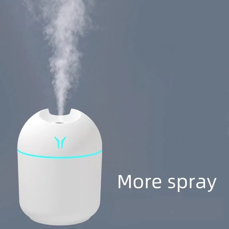 250ML USB Ultrasonic Mini Humidifier & Essential Oil Diffuser – Quiet Mist Maker with LED Mood Light for Home & Car Use