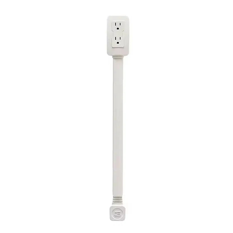 New 1-Piece Power Socket Extender with 2 Outlets, 180° Rotatable and Stretchable Length, Punch-Free Power Strip Extension Cord