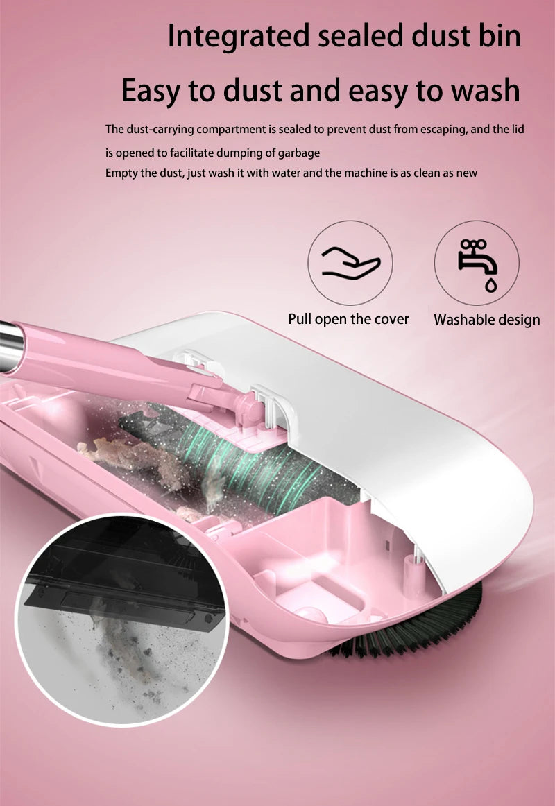 All-in-One Manual Sweeping Broom & Dustpan Set – Hand-Push Floor Sweeper & Vacuum Cleaner for Home Use
