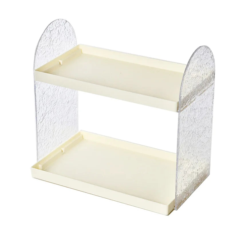 Clear Acrylic Makeup Organizer – Double-Layer Lipstick & Skincare Storage Box, Desktop Display Rack