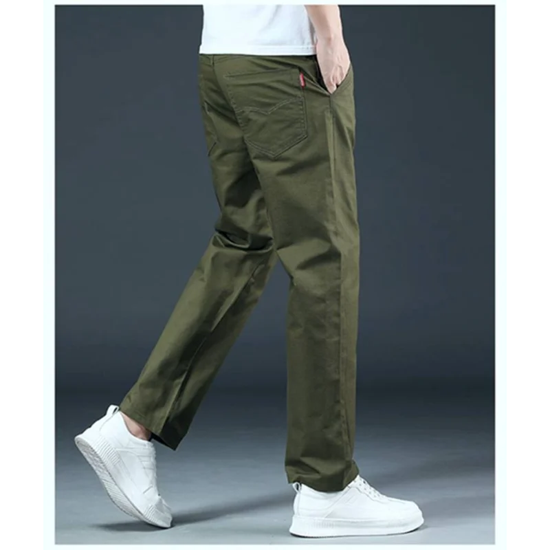 Men's Spring Loose-Fit Cotton Work Trousers – Durable Outdoor Straight-Leg Casual Business Pants 