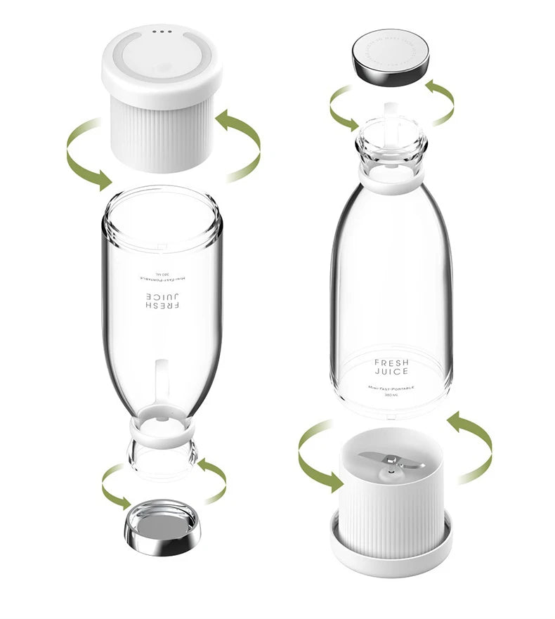 Portable Mini Electric Juicer Blender – USB Rechargeable Fruit Mixer & Multifunctional Smoothie Maker