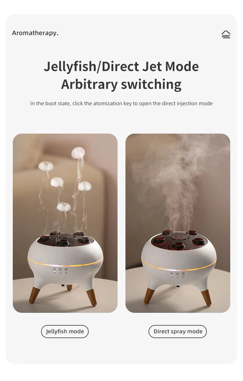 Creative Jellyfish-Shaped Ultrasonic Aroma Humidifier with Remote Control – Essential Oil Diffuser & Mist Maker