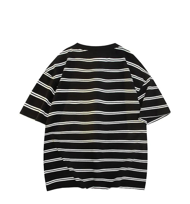 Men’s Striped Cotton T-Shirt – Casual Summer Fashion Tee, Oversized Fit, Available Up to 5XL, Funny and Stylish Design 