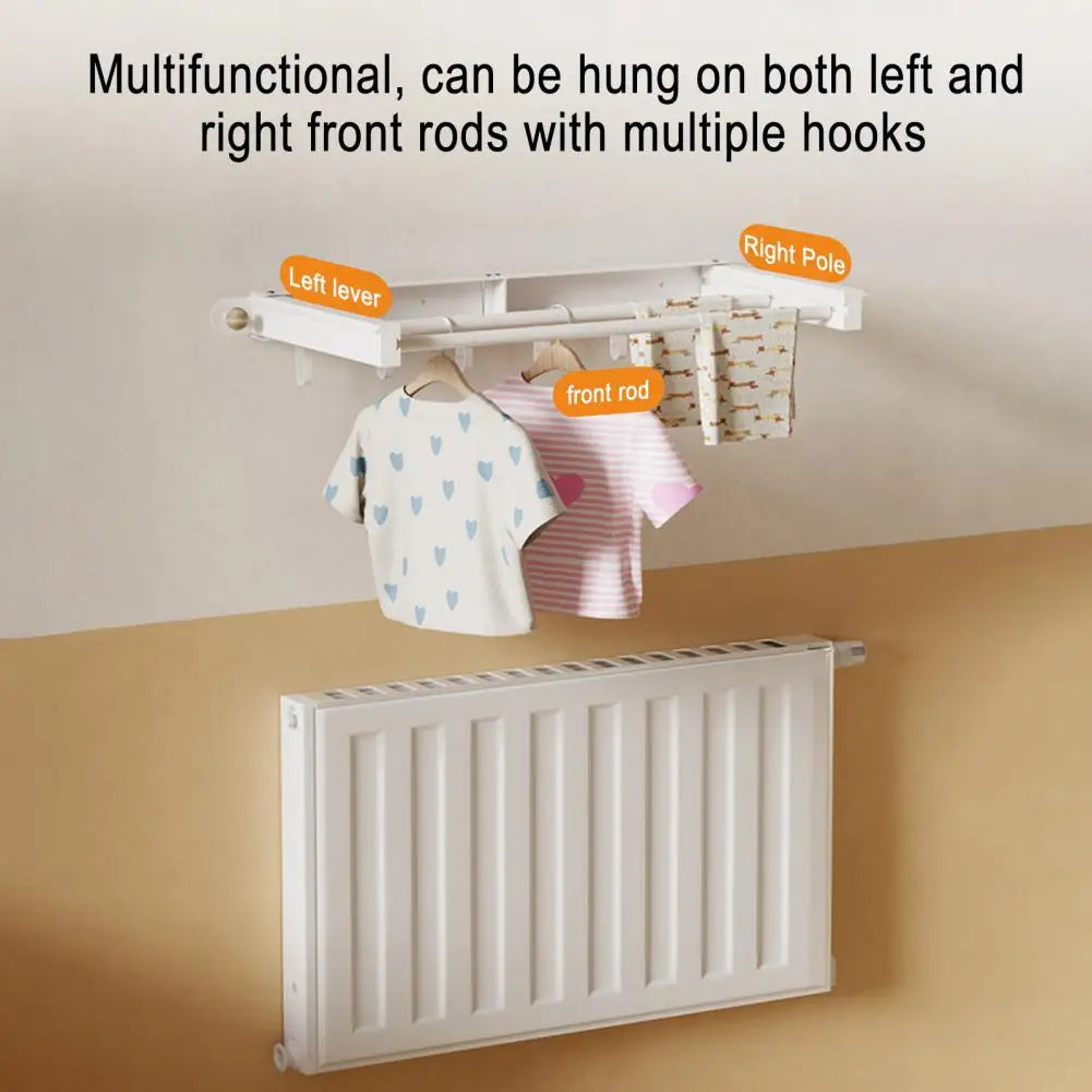 Portable Retractable Drying Rack with Suction Cups — No Drilling Needed, Aluminum Alloy, Wall-Mounted, Foldable Laundry Hanger for Home and Travel