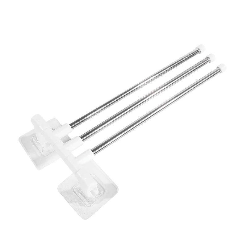 Rotating Bathroom Towel Rack – Punch-Free Wall-Mounted Stainless Steel Organizer with Suction Cup