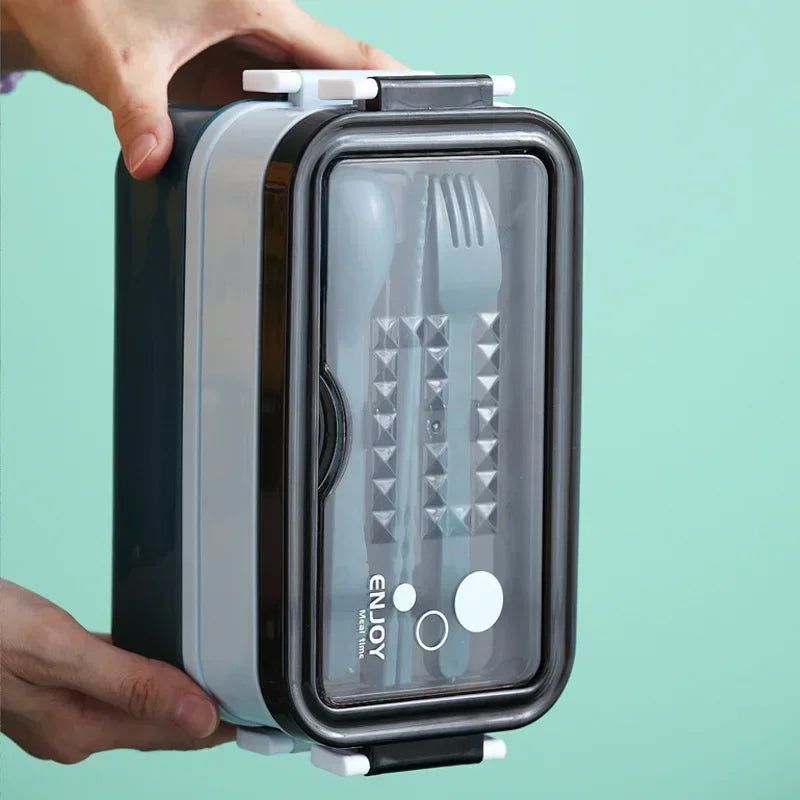 3-Layer Bento Lunch Box for School & Office | Microwave-Safe Food Storage Container