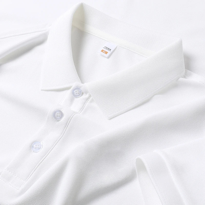 Men's Plain Short-Sleeve Polo Shirt – Summer Casual & Business Wear, Lightweight and Comfortable