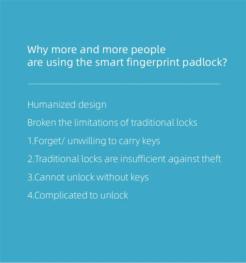 Smart Fingerprint Padlock – Keyless Biometric Security Lock with Password Access, Anti-Theft Protection, and TTLOCK/Tuya App Control