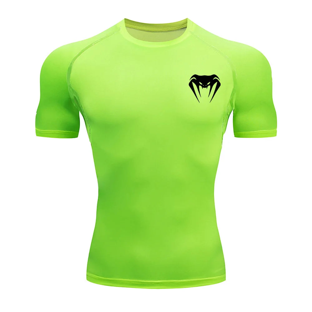Men's Compression Workout T-Shirt – Short Sleeve Quick-Dry Gym Top for Bodybuilding, Running & Sports Training 