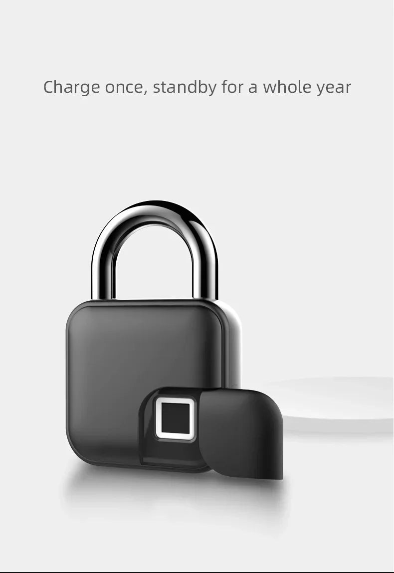 Smart Graffiti Fingerprint Bluetooth Padlock – Anti-Theft Lock for Warehouse Doors, Storage Cabinets, and Luggage