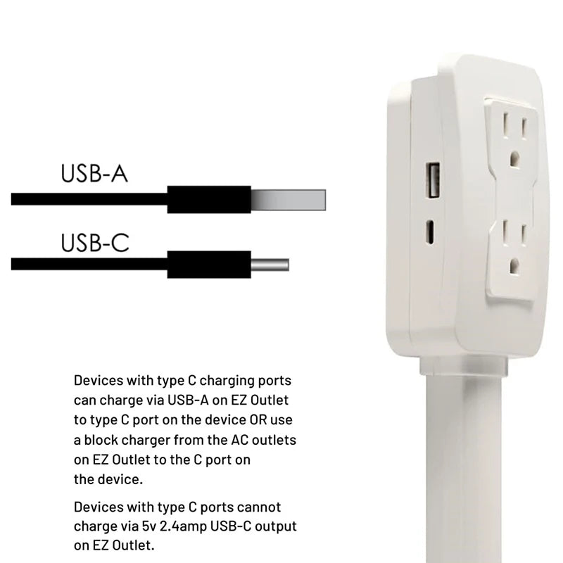 New 1-Piece Power Socket Extender with 2 Outlets, 180° Rotatable and Stretchable Length, Punch-Free Power Strip Extension Cord