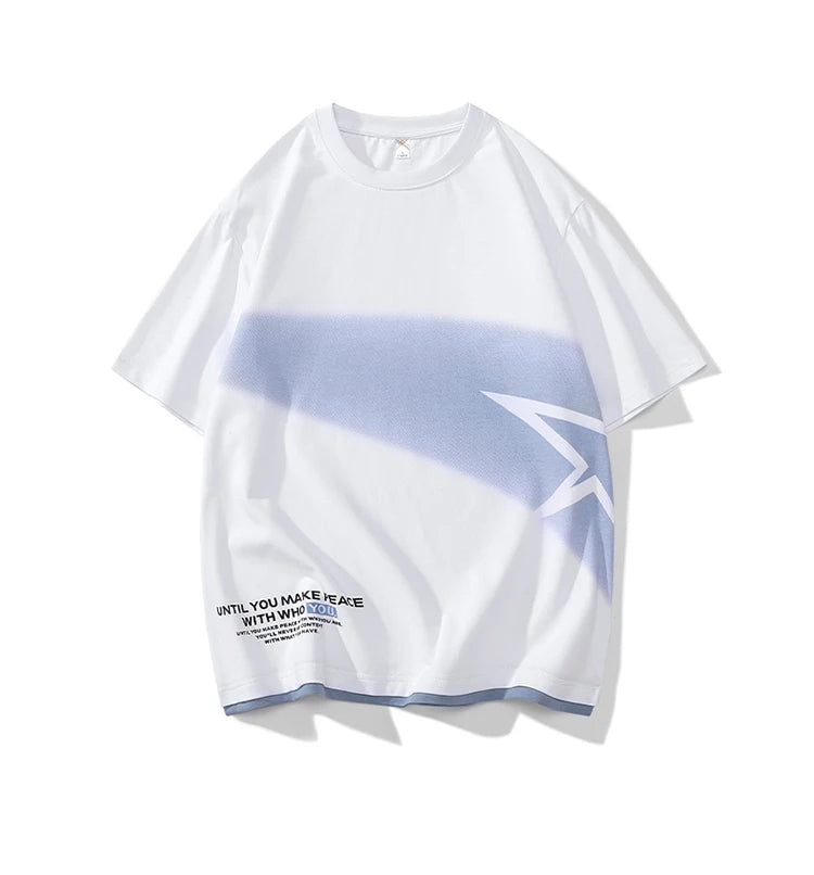Men’s Loose Fit Letter Print T-Shirt – Harajuku Y2K Streetwear Short Sleeve Casual Tee