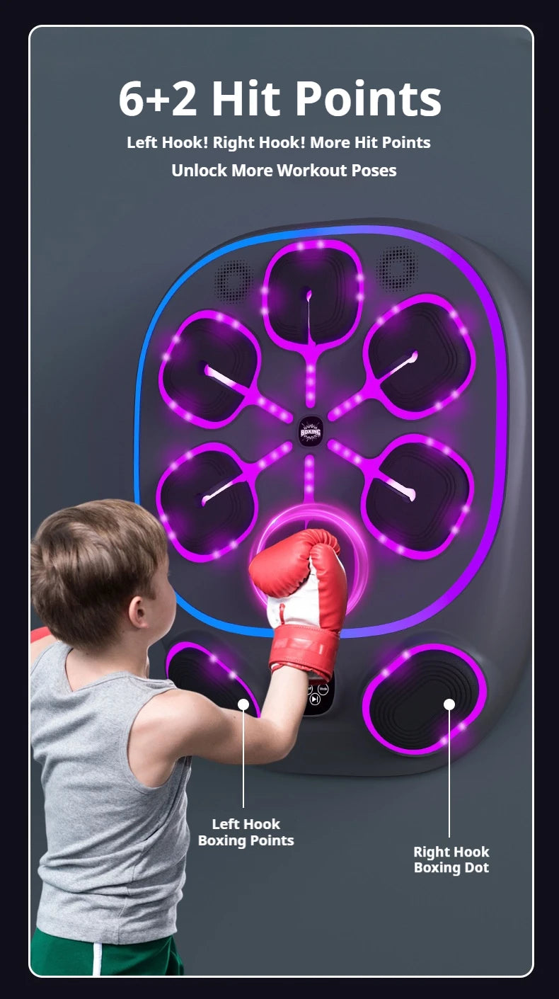 Bluetooth Smart Music Boxing Wall Target – Electronic Hook Punch Trainer for Adults, Wall-Mounted Home Gym Equipment