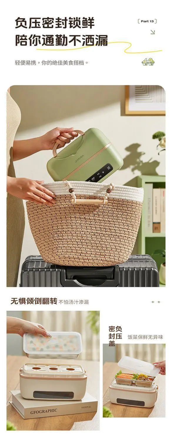 Portable Electric Lunch Box with Plug-in Heating and Heat Retention – Ideal for Office Workers' Hot Meals