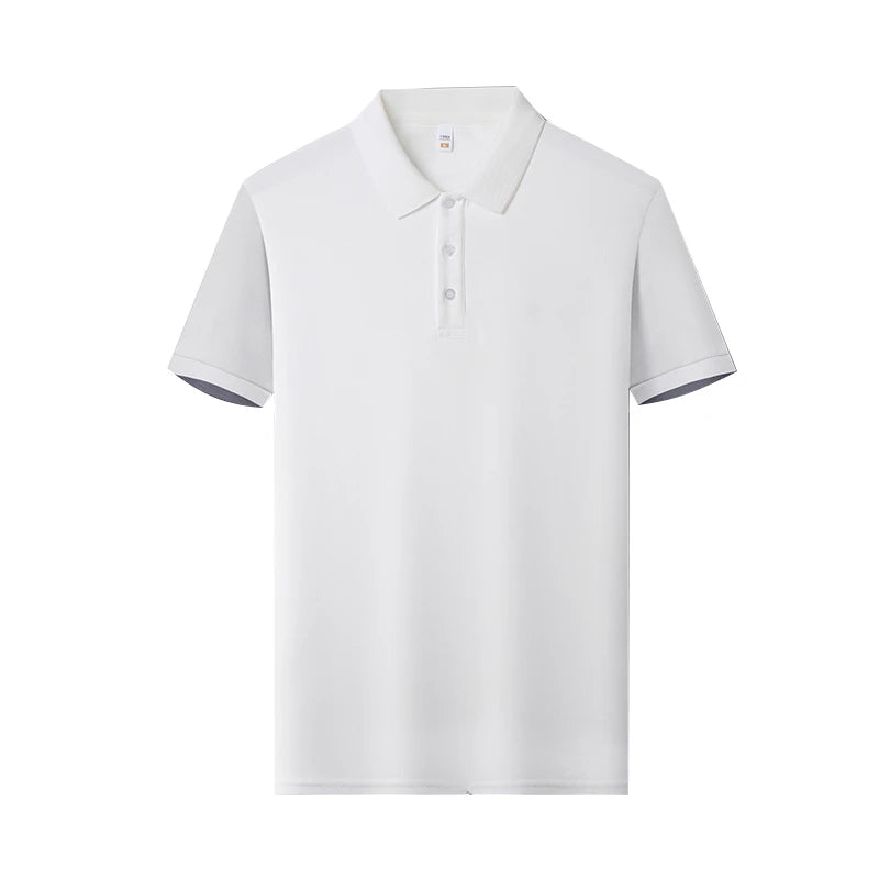 Men's Plain Short-Sleeve Polo Shirt – Summer Casual & Business Wear, Lightweight and Comfortable