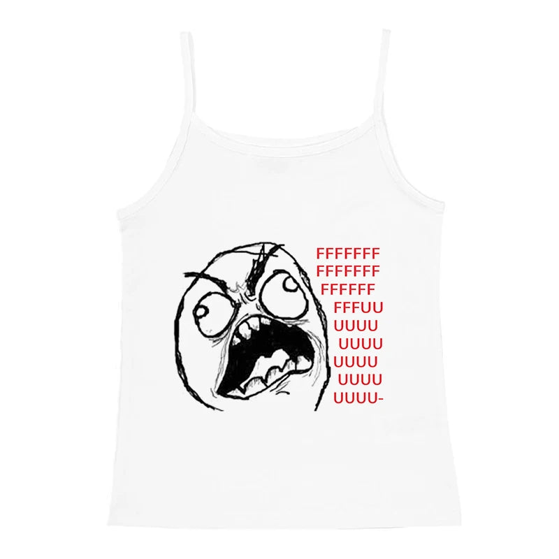 Vintage Y2K Aesthetic Cartoon Print Slim Crop Tank Top for Women – Sleeveless Grunge Camisole Streetwear