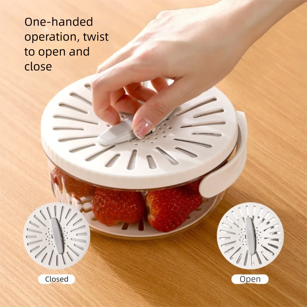 2-in-1 Folding Rice Washer & Strainer Bowl with Lid – Multi-Function Plastic Basin for Rinsing Fruits, Vegetables & Grains