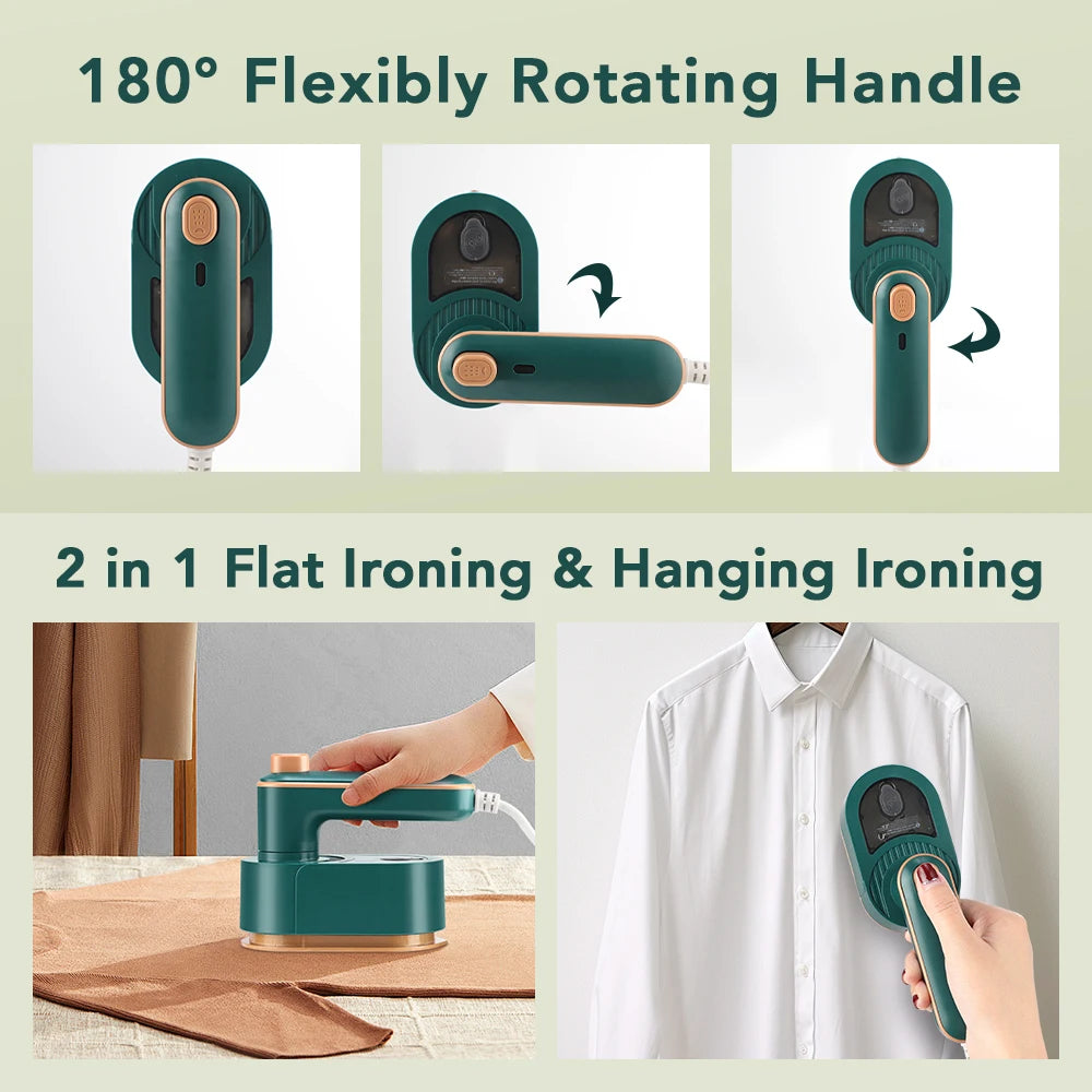 Compact Foldable Handheld Garment Steamer & Iron – Portable Steam & Dry Iron for Clothes, Ideal for Home and Travel