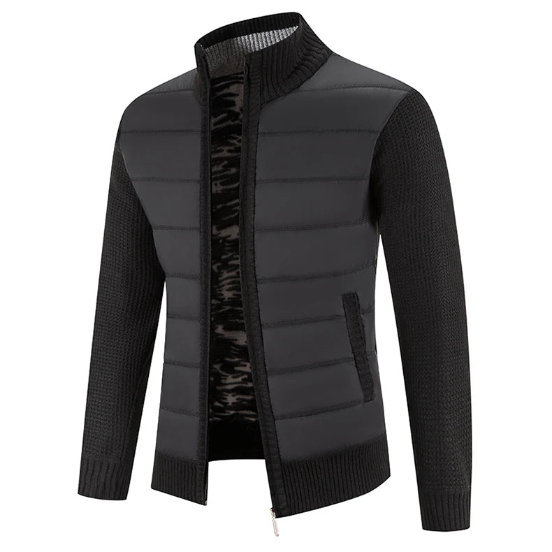 Men's Knit Baseball Jacket – Autumn Winter Casual Business Pullover Sweater, Korean Style Windbreaker Jumper