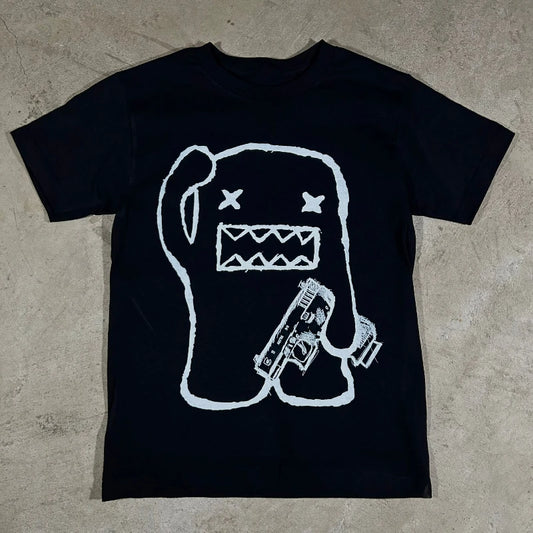 Y2K-Inspired Gothic Graphic Tee with Night School Print for Men and Women — Harajuku Hip Hop Streetwear, Unisex Boxy Fit, Short Sleeve Sweatshirt