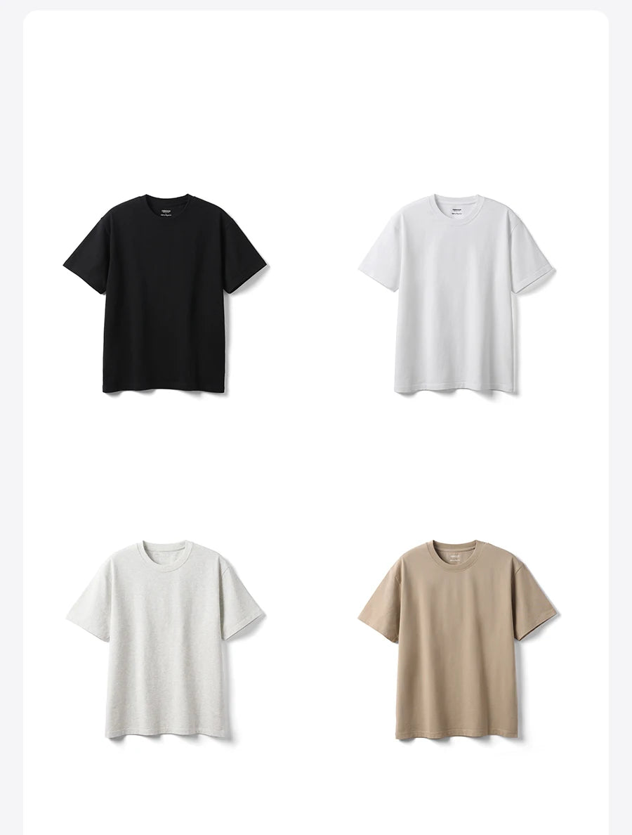 SIMWOOD 2025 Men’s Oversized 100% Cotton T-Shirt – Breathable & Comfortable Spring/Summer Top, 310gsm