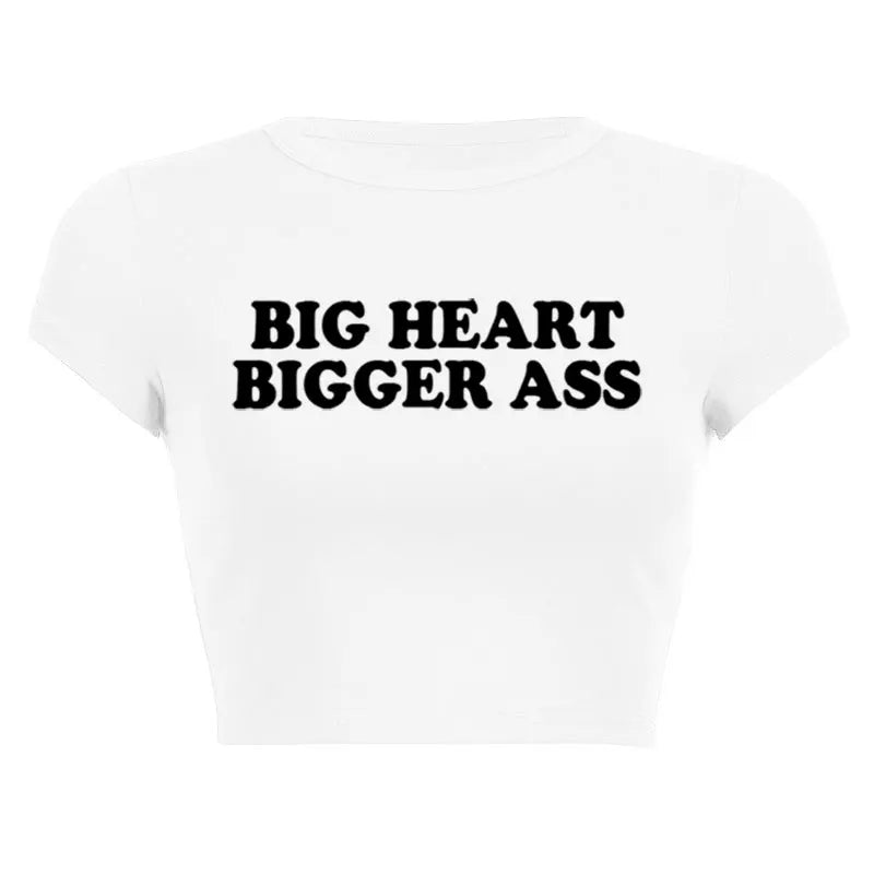 Y2K Goth Star Girl Print Tee for Women – Grunge Streetwear, Aesthetic 2000s Slim Crop T-shirt, Cute Emo Girl Kawaii Fashion
