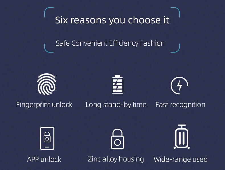 Smart Bluetooth Fingerprint Padlock with Remote Unlock via Tuya App and Extended Battery Life