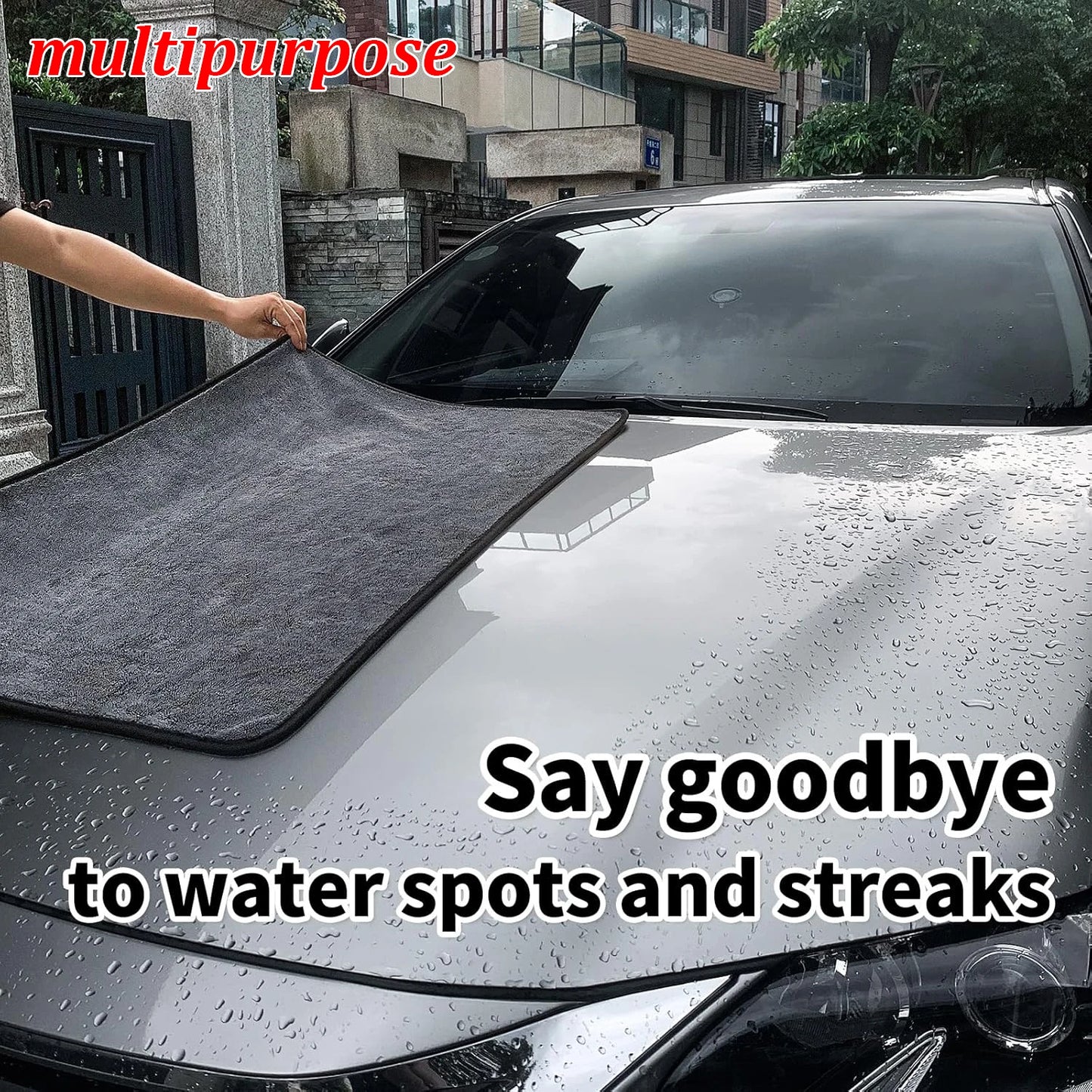 1–10Pcs Double-Sided Microfiber Car Cleaning Towels – Super Absorbent, Quick-Dry Cloths for Washing, Drying & Detailing