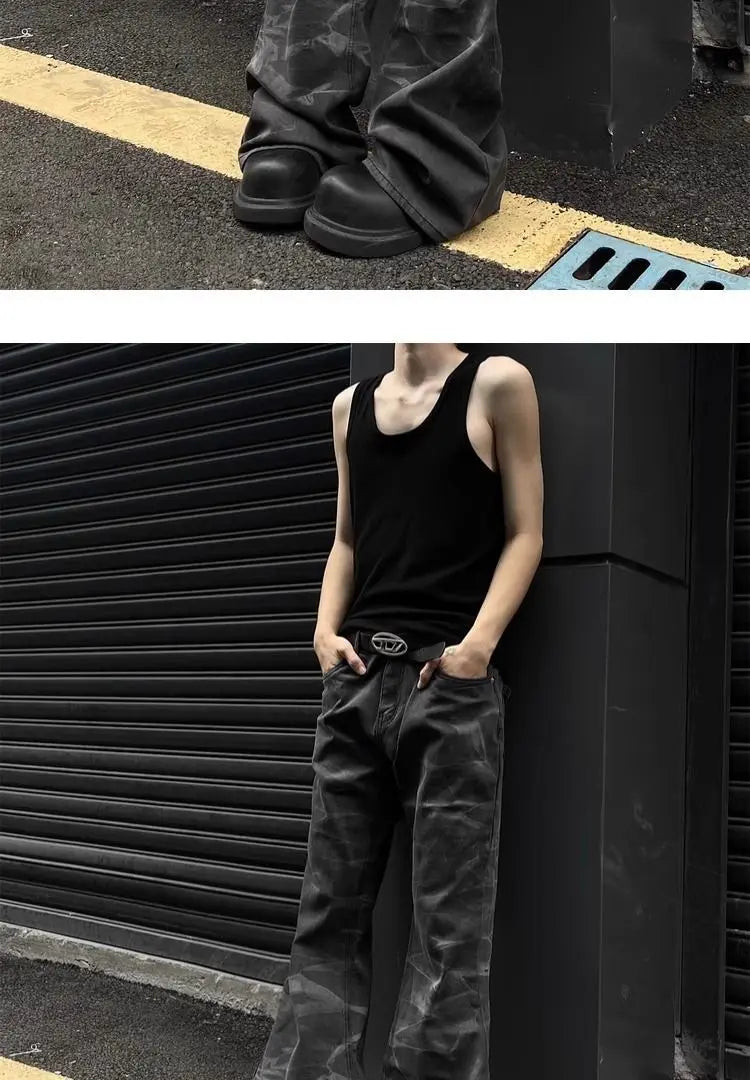 Unisex Retro Straight-Leg Jeans – High Street Loose Fit for Men & Women | Hip-Hop Autumn Streetwear